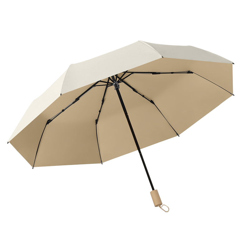 美度三折彩胶折叠防晒防紫外线女晴雨两用太阳伞阻隔紫外线M3200（单位：把） 米白色
