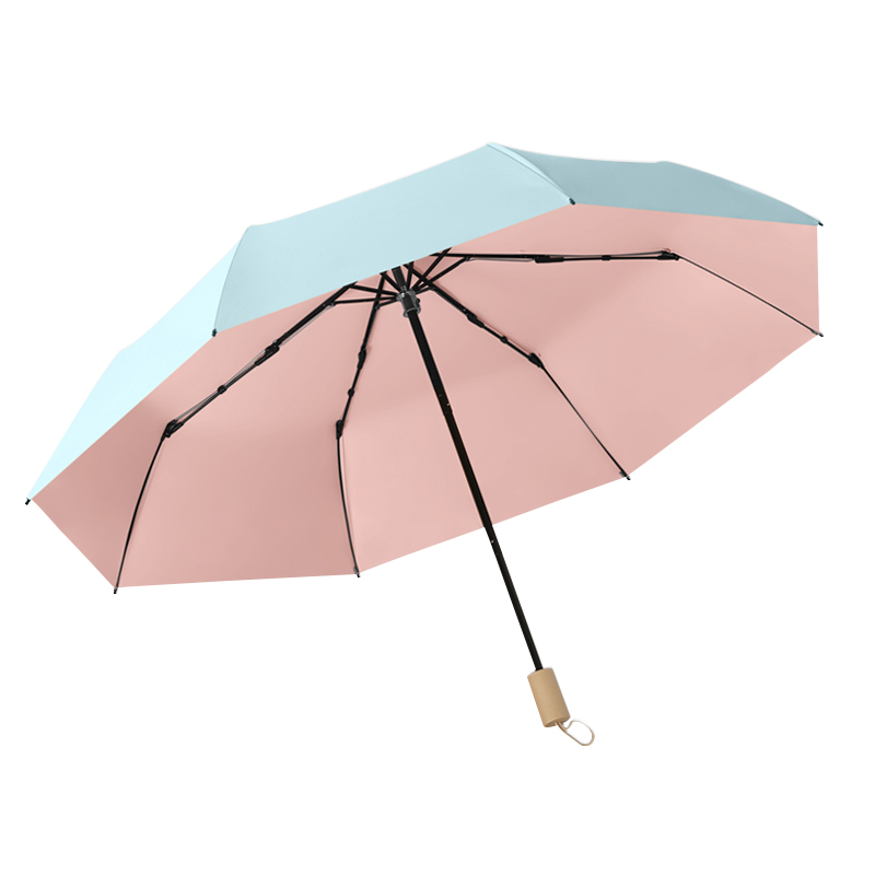 美度三折彩胶折叠防晒防紫外线女晴雨两用太阳伞阻隔紫外线M3200（单位：把） 天蓝色