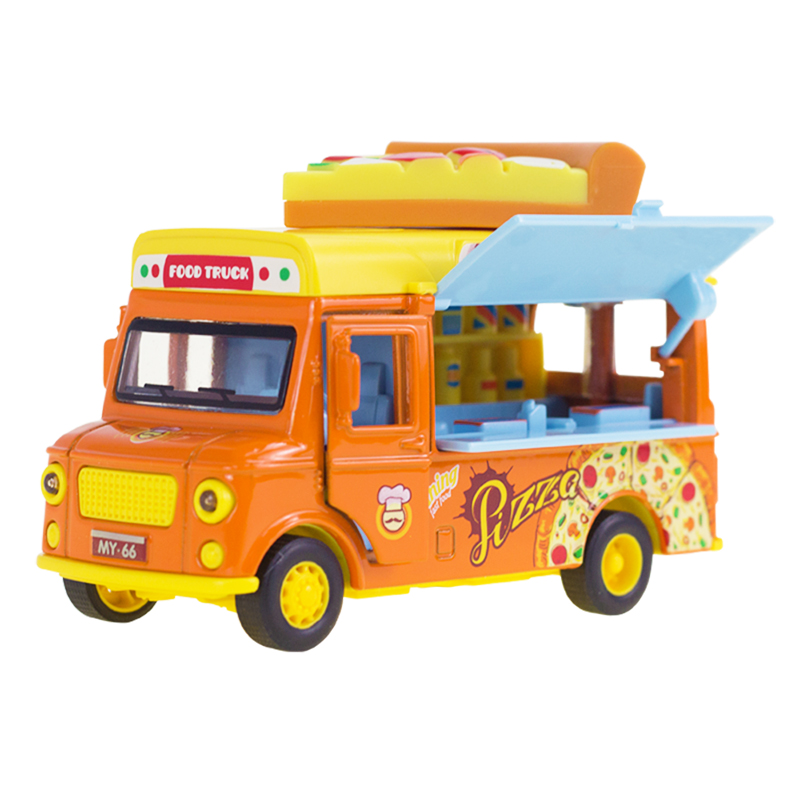 婴侍卫  Q版感应声光回力合金餐车 儿童玩具汽车  NO.MY66-Q5293 只 橙色