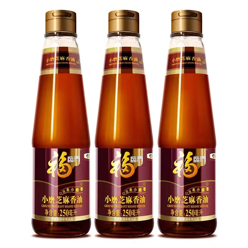 福临门100%纯芝麻油250ml*3瓶 混色