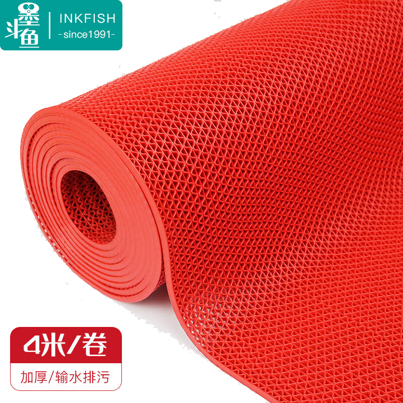 墨斗鱼地垫镂空防水防滑垫子玻璃门外室外入户门垫脚垫防滑镂空垫 8601  单位：卷 90*400cm红色