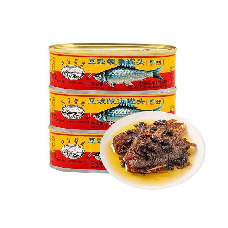中粮-珠江桥牌豆豉鲮鱼罐头207g*3单位：罐 混色