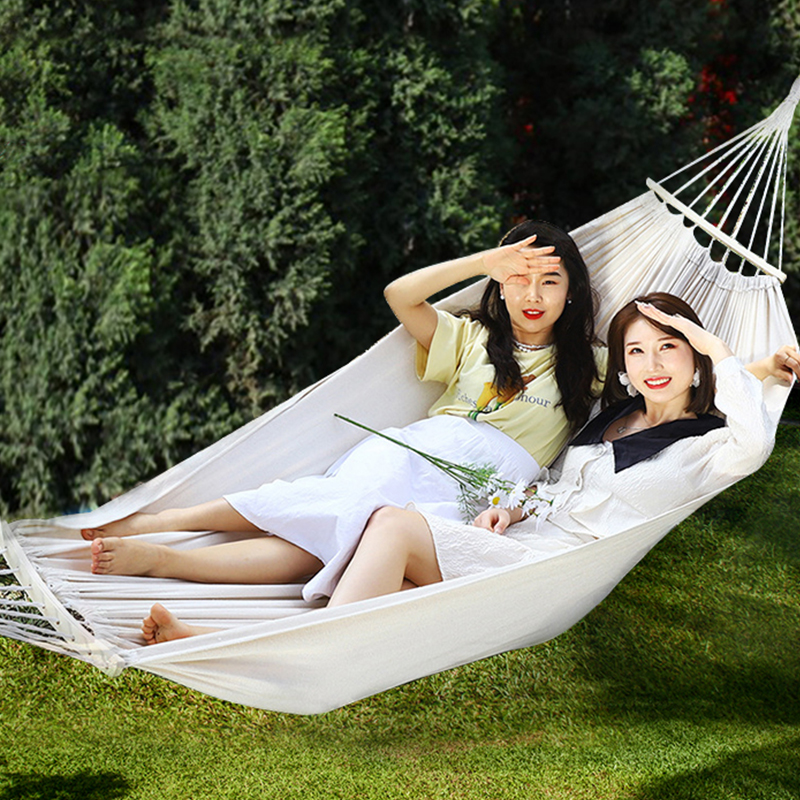 米白弯棍吊床 双人 米白