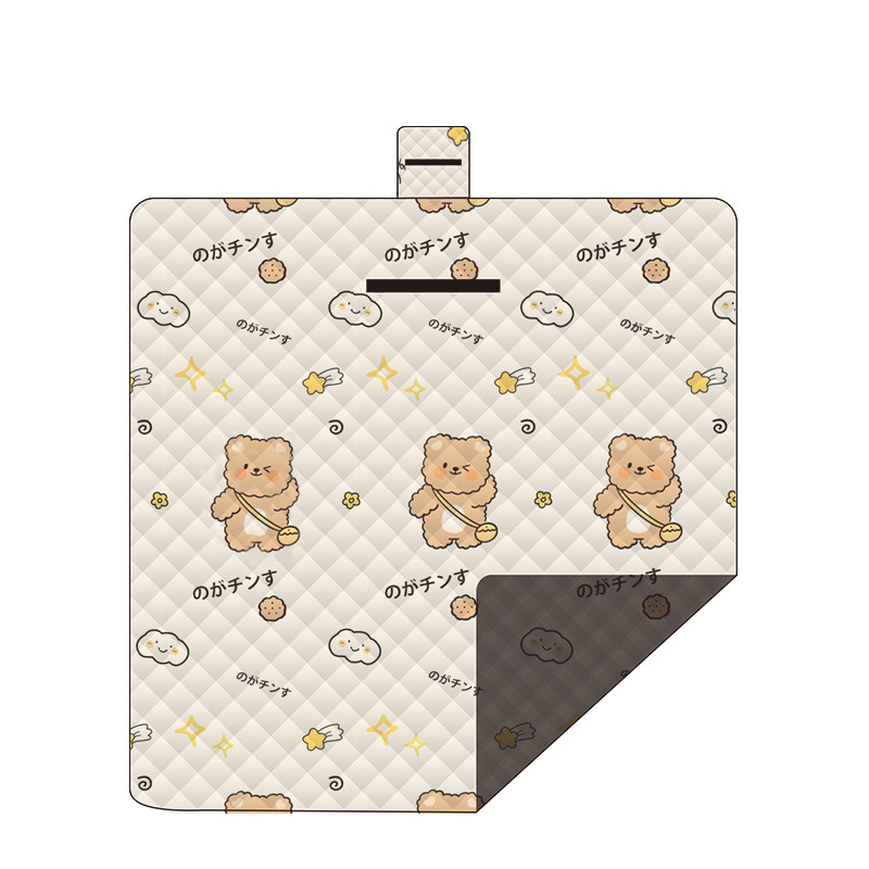 户外超声波野餐垫2*2m 小熊 绿白格