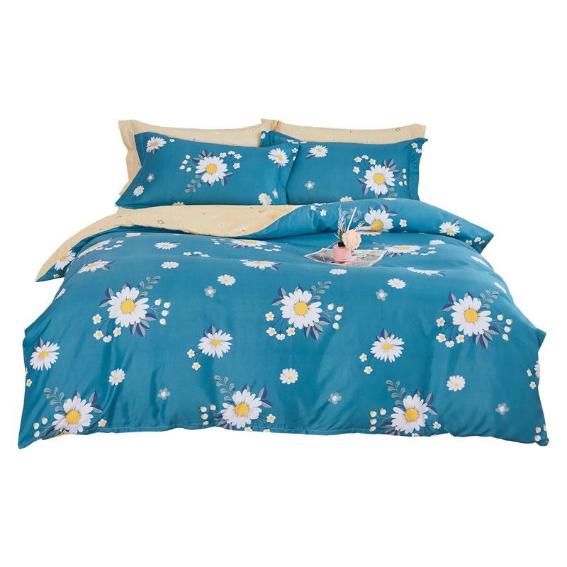 唐纳家纺 （IDONNA)生态棉四件套-花瓣里  TN-KT21902规  格:被套:200&times;230cm        床单:230&times;230cm        枕套:48&times;74cm&times;2 深蓝色