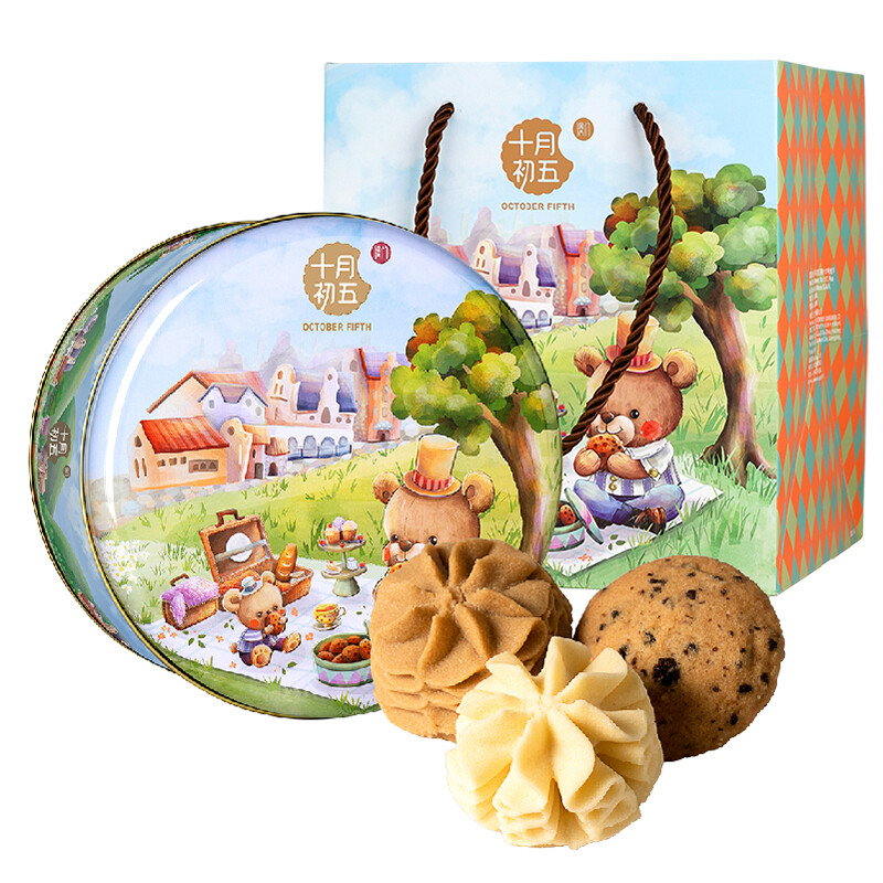 十月初五 开心曲奇 306g 罐 天蓝色