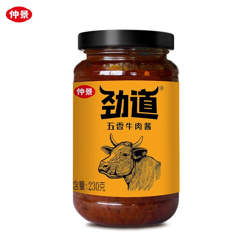 仲景牛肉酱 五香味230g单位：瓶 棕色