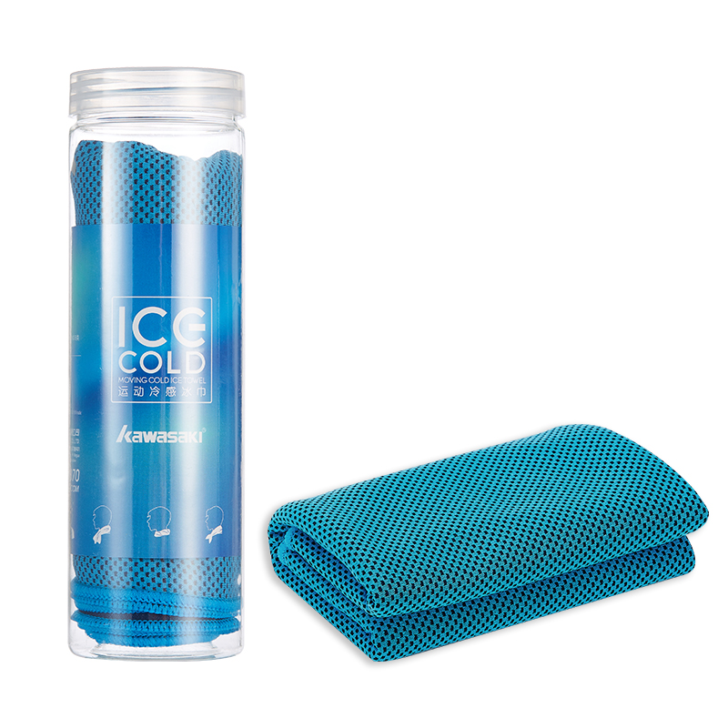 川崎KAWASAKI冷感冰凉运动毛巾健身凉爽降温消暑吸汗速干冰感毛巾KTW-860（单位：条） 天蓝色