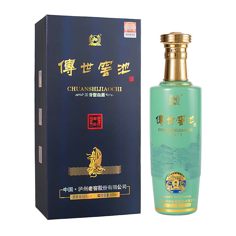 泸州老窖传世窖池 臻传 52度浓香型白酒 500ml单瓶装
