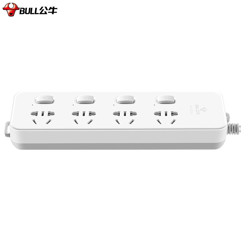 公牛（BULL）超功率保护插座/插线板/插排/排插/接线板/拖线板 4位分控全长3米 GN-311 个 白色
