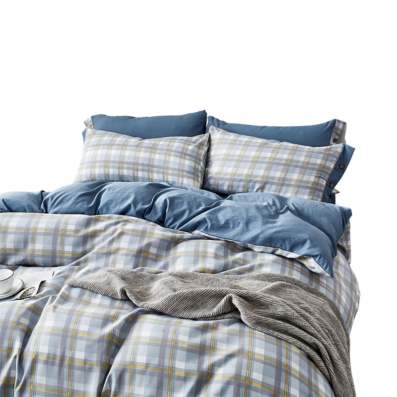 金丝莉（KINTHERI） 水洗棉纤维四件套 深蓝色
