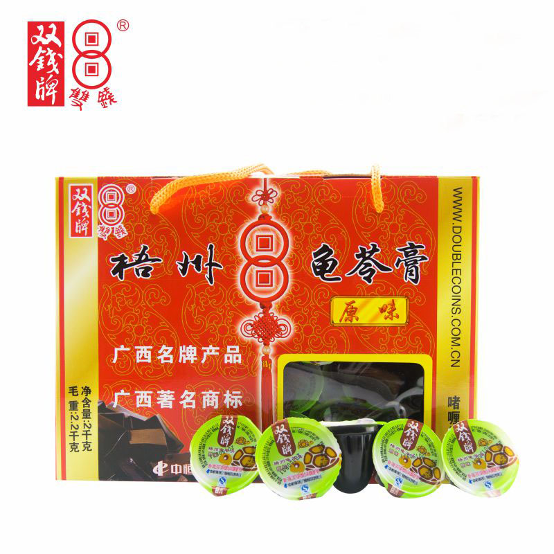 双钱龟苓膏原味啫喱杯装礼盒2kg单位：提 枫叶色