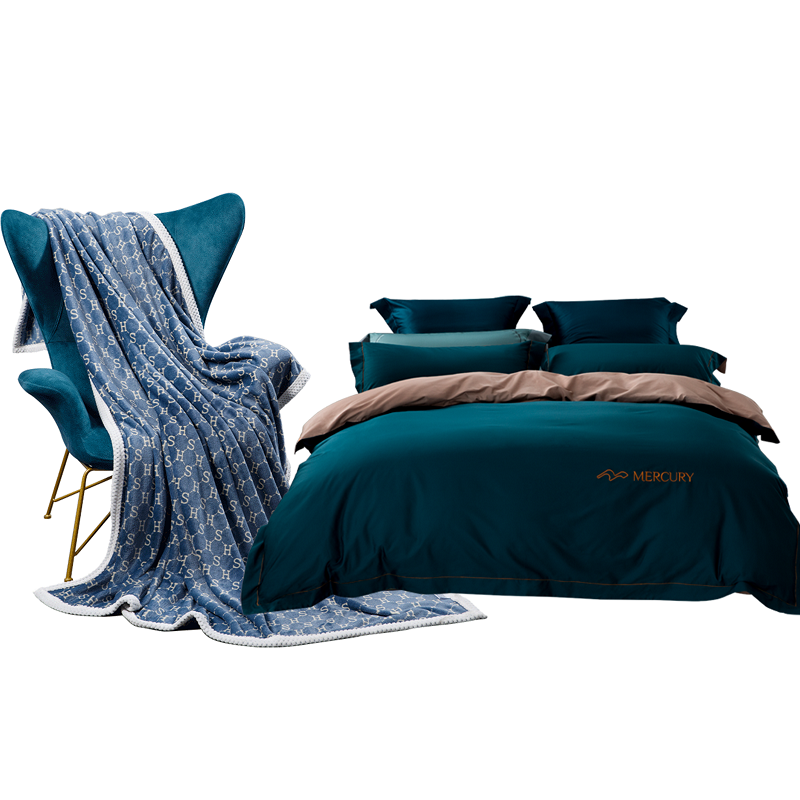 节日慰问+南方电网+800元组合1 菲尔丝60S长绒棉刺绣+雪貂绒毯-浮光