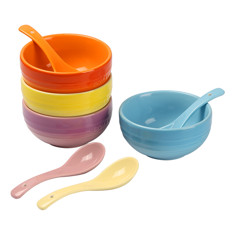 栢士德BYSTON 艾斯塔陶瓷套装 BST-1024  4.75寸碗*4个+勺子*4个 单位：(套） 混色