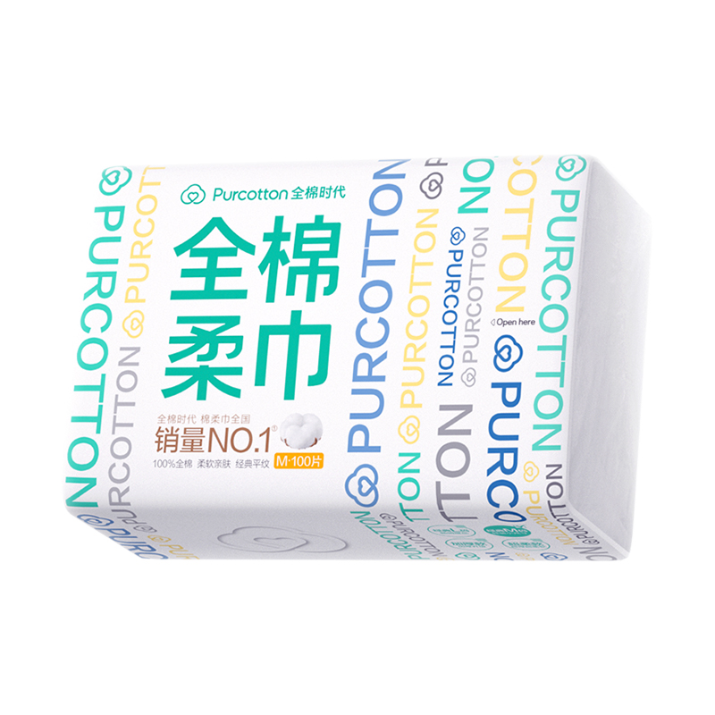 全棉时代全棉柔巾（经典系列）45g平纹 200X150mm 100片/包 1包 白色
