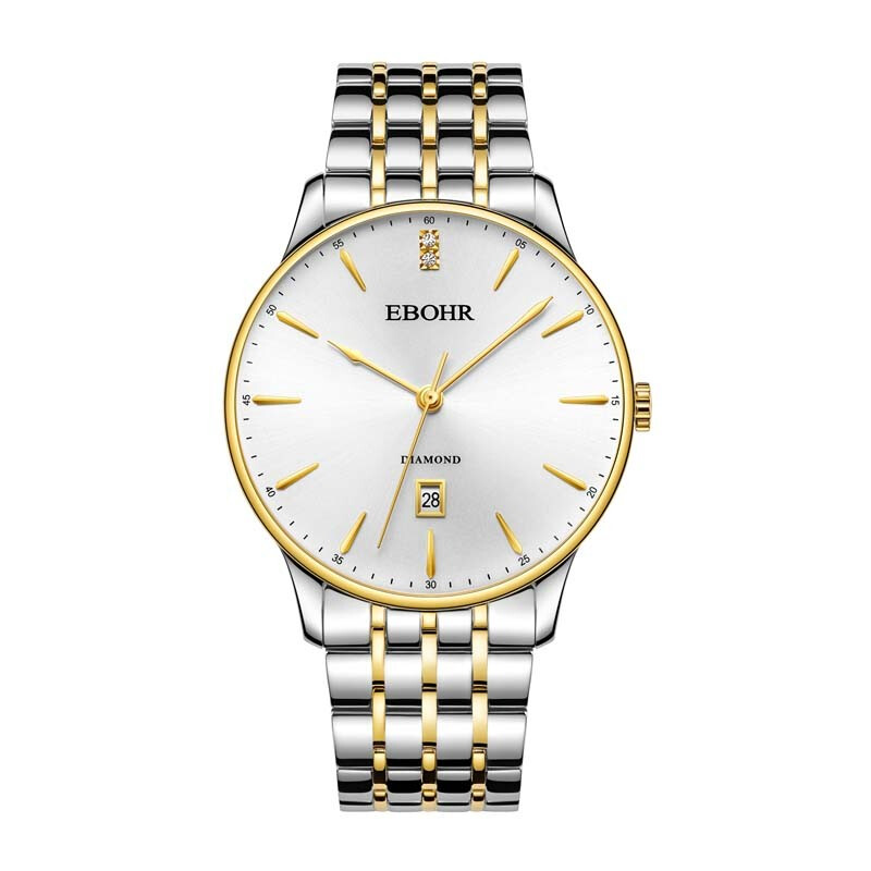 依波(EBOHR) 大师系列 石英手表经典简约情侣款男表21064119 [+皮带]（单位：块） 黑色