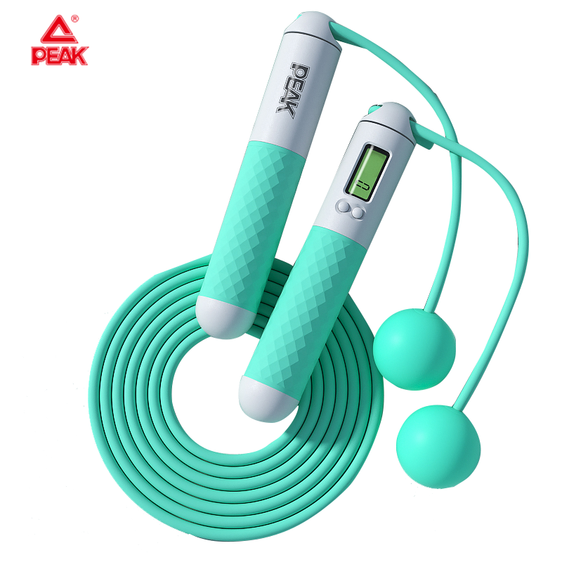 匹克（PEAK)两用款负重计数跳绳成人儿童学生中考试可调节2.8米无绳球跳绳 两用款YW21279个 水蓝色