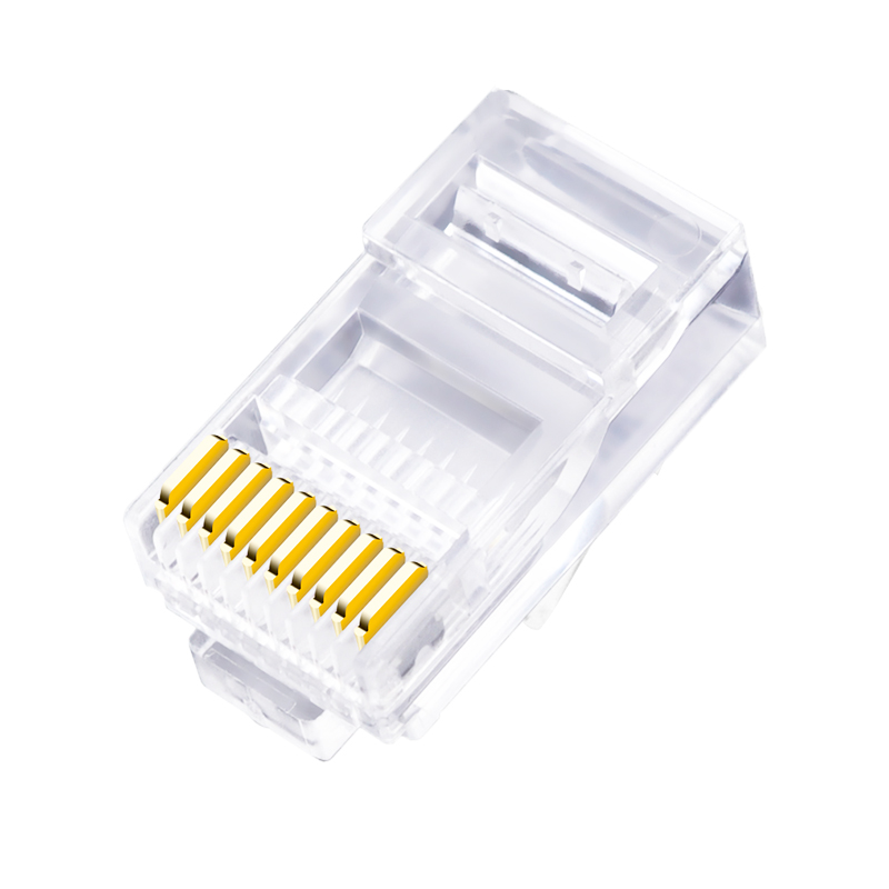 信霆 十芯水晶头 RJ48非屏蔽水晶头10P10C镀金50U扫描仪通用 50只/包 无色