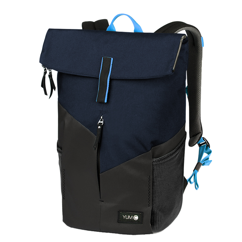 YUMC 背包男双肩包男士书包大容量旅行包15寸电脑包休闲女时尚潮流 （深蓝色）B6075 深蓝色