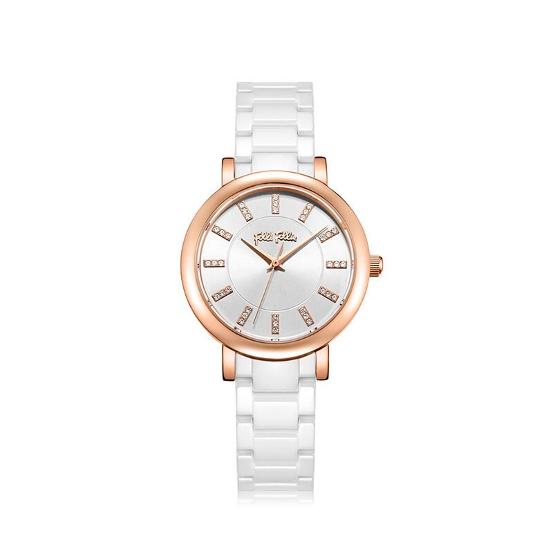 Folli Follie 芙丽 新款陶瓷表带石英手表防水简约腕表  WF17R028BSW-XX/只  
