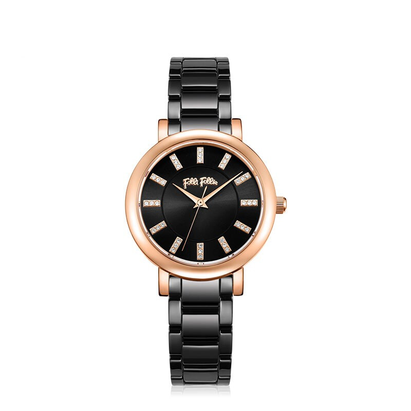 Folli Follie 芙丽 新款陶瓷表带石英手表防水简约腕表 WF17R028BSK-XX/只  