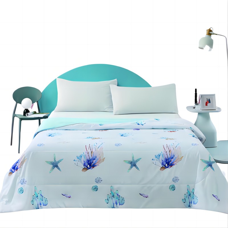 洁丽雅（GRACE）亲肤舒柔被150*200cm 海底奇缘 CP1218 蓝色