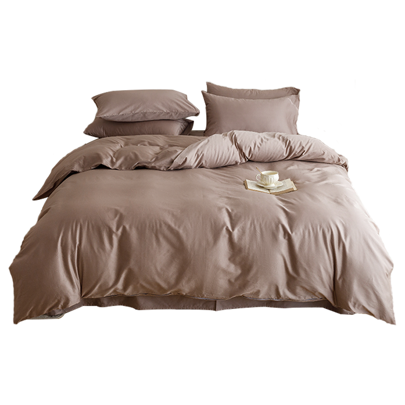 红秀世纺 60s全棉贡缎四件套HX2211-C005  200x230(cm)（件） 自然色