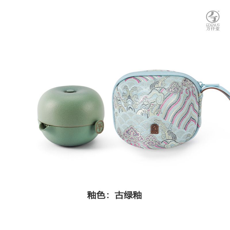 万仟堂（Edenus） 1壶1杯1茶巾1便携包 1 双份苹果 松石绿（单位：套）