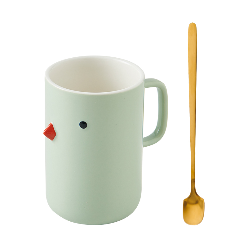 唯都悠然小鸟红点马克杯W-S312 松石绿