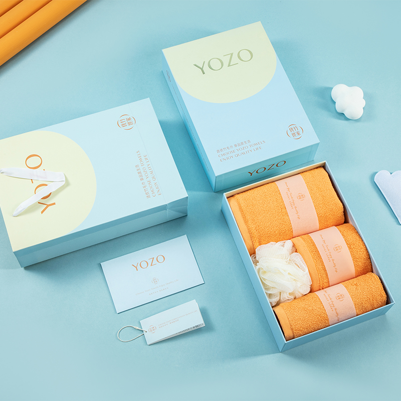 优竹世家 YOZO  艾米-4  5A抗菌长绒棉A类  1毛巾2方巾1浴球四件套礼盒装（单位：套） 混色随机