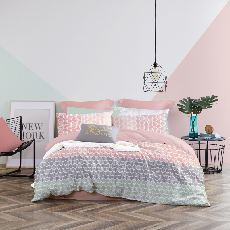 罗莱生活荣誉出品LOVO家纺利兹全棉四件套200*230cm  