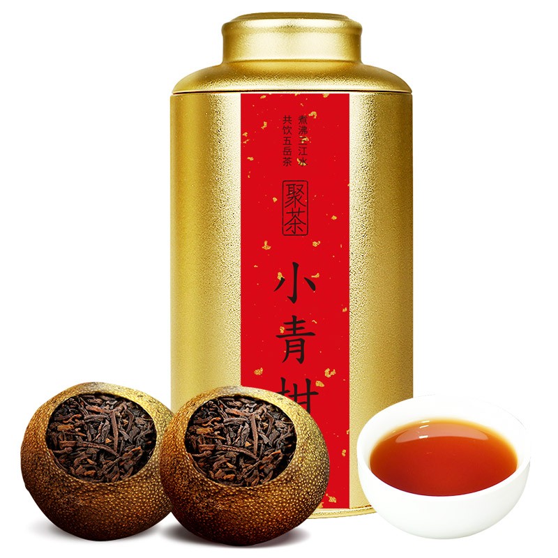 润虎 聚茶系列 宫廷小青柑(新会柑皮含茶制品)250克/罐（单位：罐） 琥珀色