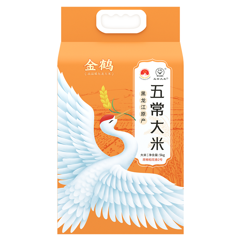 金鹤 黑龙江原产五常大米 5kg 单位：袋 橙色