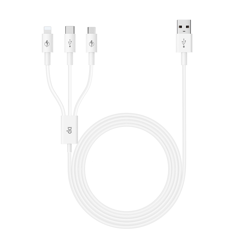 DP久量 一拖三5A快充数据线YY-J16 白色