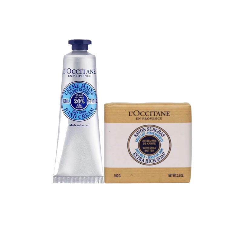 欧舒丹乳木果礼盒（护手霜30ml+香皂100g）套 浅灰色