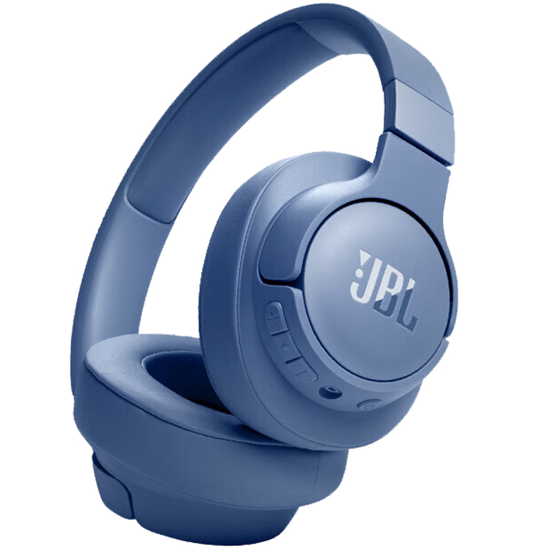 JBL TUNE 720BT 头戴式无线耳机 纯正低频音效 蓝牙5.3 免提通话 音乐游戏网课超长续航 蓝色