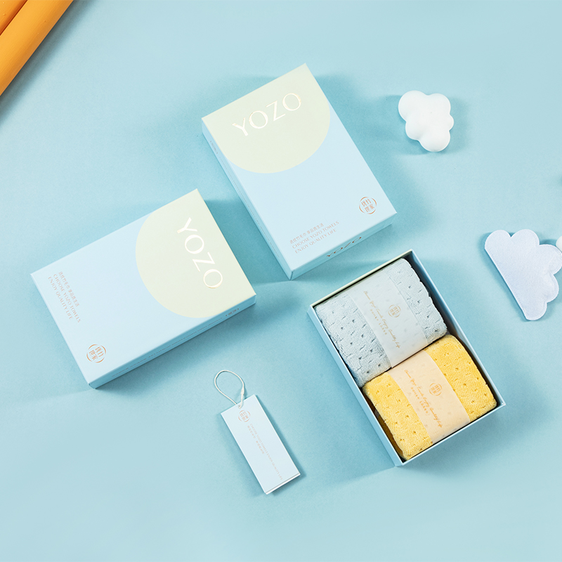 优竹世家YOZO 初爱-1 5A抗菌微米纱A类方巾30*30cm*2 42g 双条礼盒装（单位：套） 混色随机