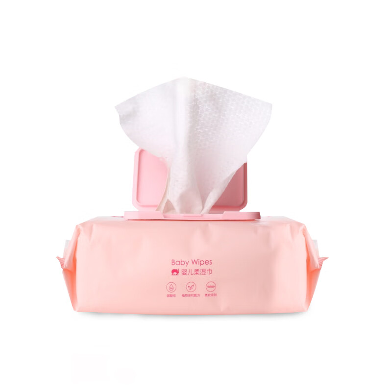 红色小象婴儿柔湿巾80抽（单位：袋） 粉色