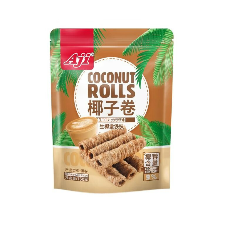 Aji 生椰拿铁味椰子卷 150g*5袋 绿色