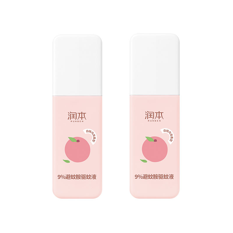润本9%避蚊胺驱蚊液75ml*2（白桃乌龙)（单位：盒） 粉色