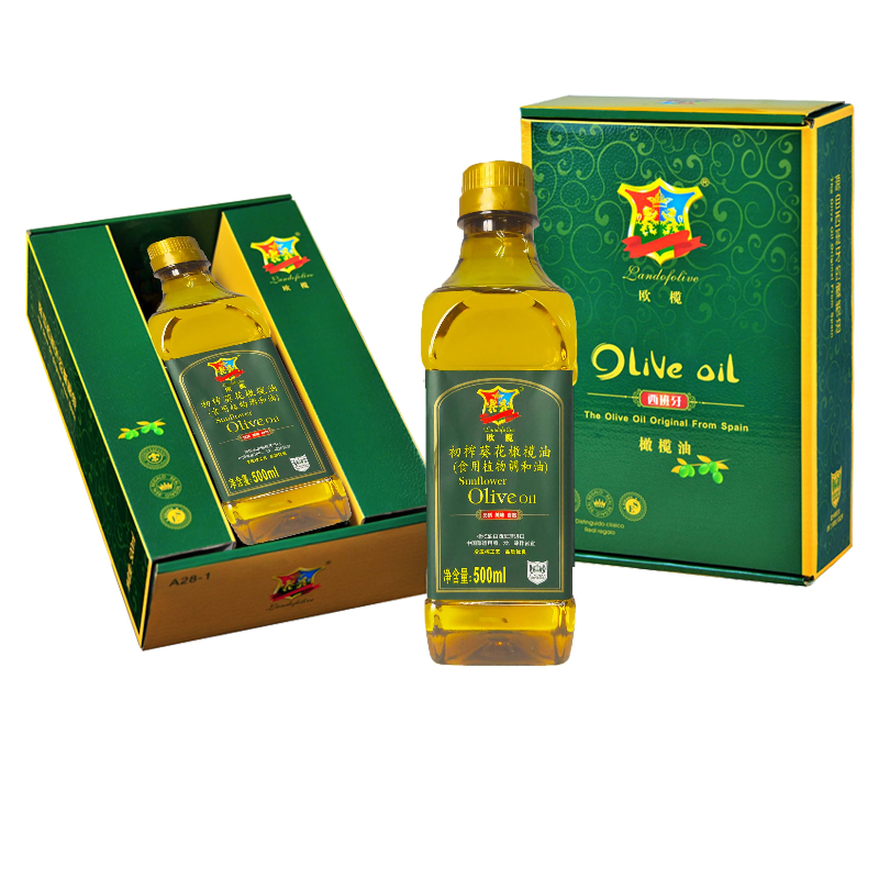Landofolive 欧榄 初榨葵花橄榄油1*500ML明星礼盒 A28-1（单位：盒） 军绿色