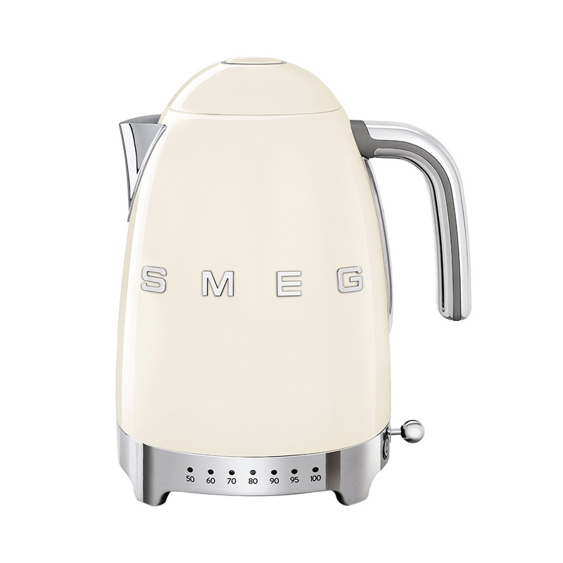 SMEG 斯麦格 意大利复古电水壶不锈钢1.7L 进口恒温电热水壶KLF04CRCN(单位：台） 奶白色