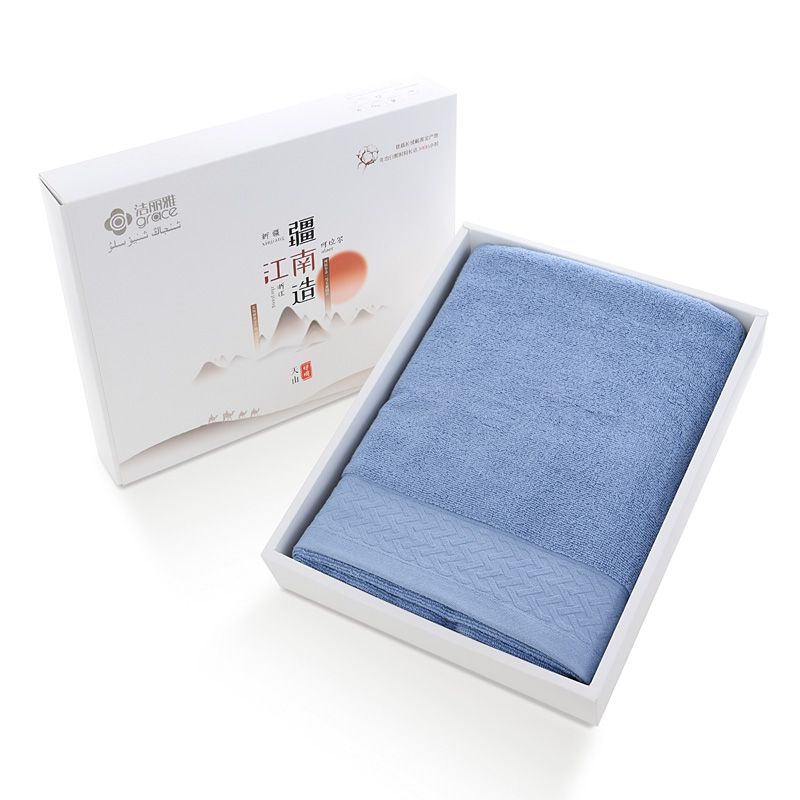 洁丽雅精梳棉单条浴巾W0986  70cmx140cm 盒装（单位：条） 混色