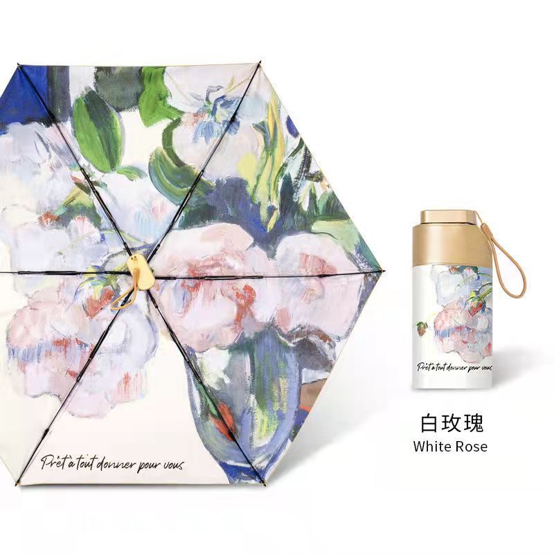 senmoh  6骨六折手动扁口金胶晴雨两用口袋伞. 70195礼盒装（单位：把） 混色