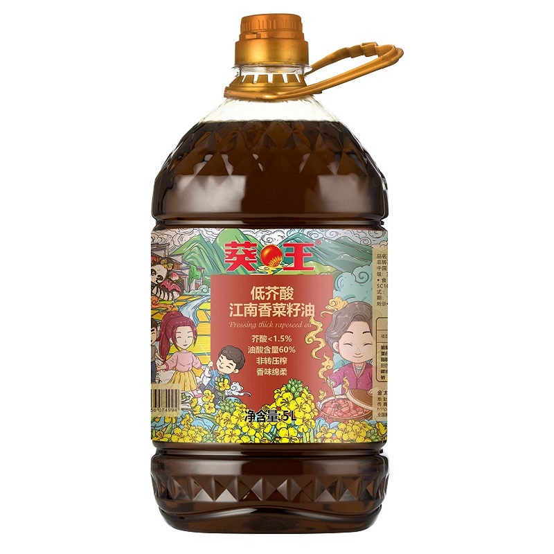 葵王 低芥酸江南香菜籽油（插画）5L（单位：桶）棕色