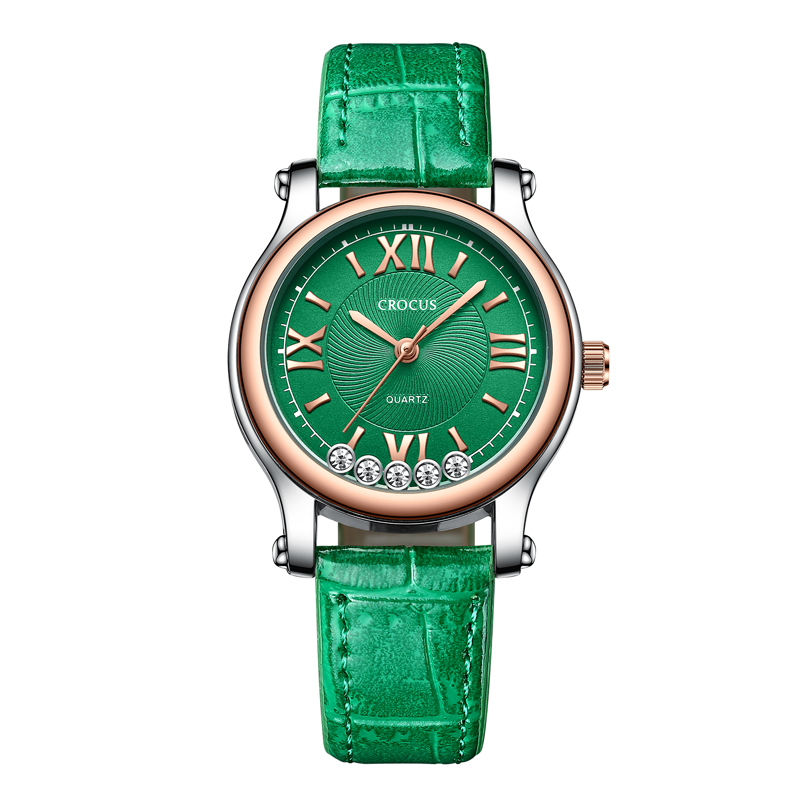 CROCUS&ldquo;随心转&rdquo;休闲女士手表 松石绿