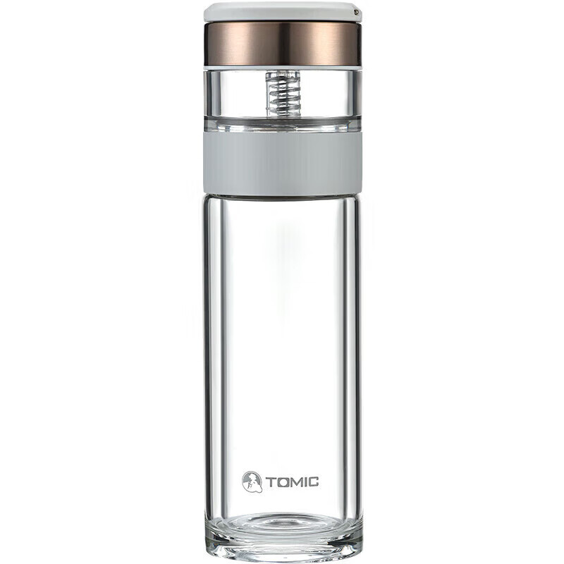 特美刻 茶水分离玻璃杯 TG80708 340ml 白色