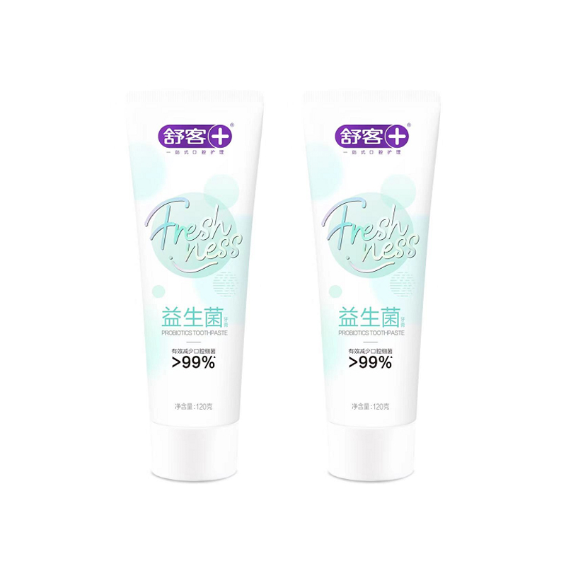 舒客  清新口气 去除口腔异味 益生菌牙膏120g*2支 白色