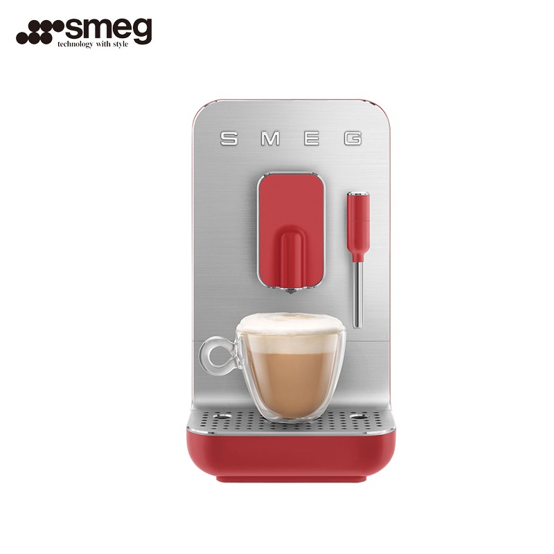 SMEG斯麦格 意式全自动打奶泡拉花磨豆研磨一体家用办公室咖啡机BCC02（单位：台） 红色