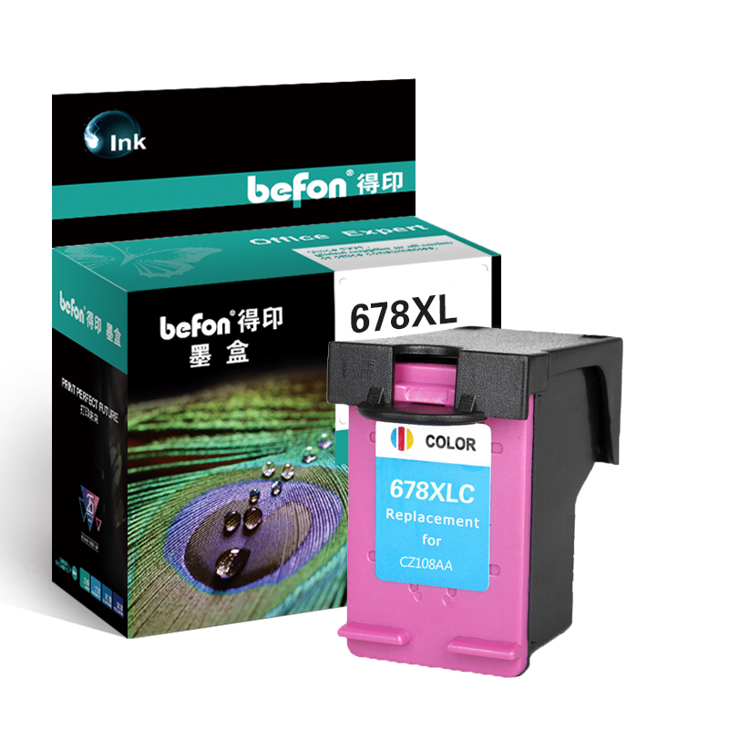 得印(befon) H-678大容量 打印量黑450页 适用HP Deskjet1018/2515/1518/4648/3515/2548/2648/3548/4518 墨盒 (计价单位：盒) 彩色